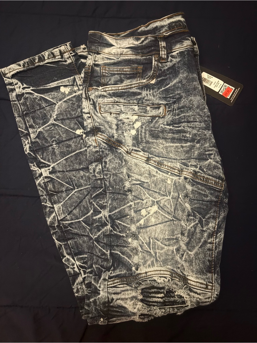 FWRD DENIM Stacked Men's Washed Black Acid-Wash Jeans 34x34